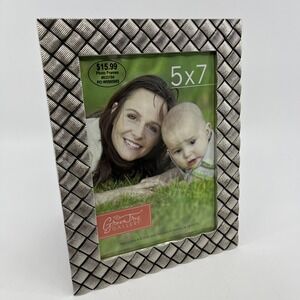 Pewter Heavy Picture Frame Criss‎ Cross Pattern Fits 5x7" Mermaid Classic